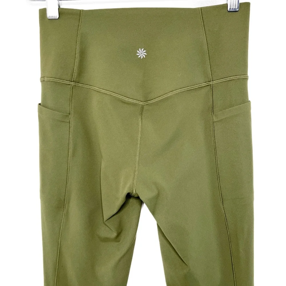 Athleta Salutation Stash Pocket II 7/8 Tight Olive Green High Rise Leggings S - Picture 6 of 8